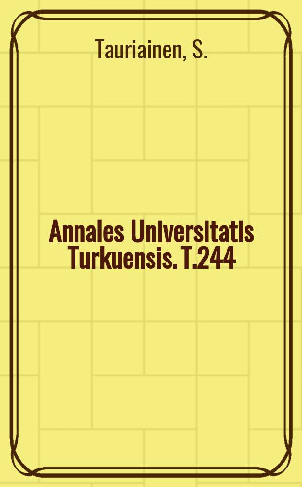 Annales Universitatis Turkuensis. T.244 : Microbial metal sensors