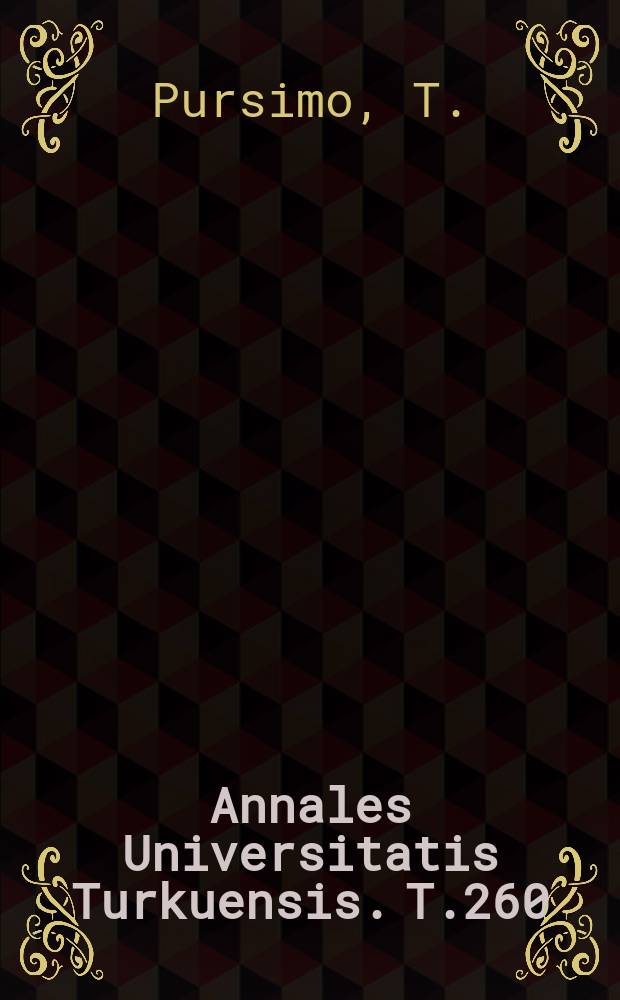 Annales Universitatis Turkuensis. T.260 : Optical studies of BL lacertae ...