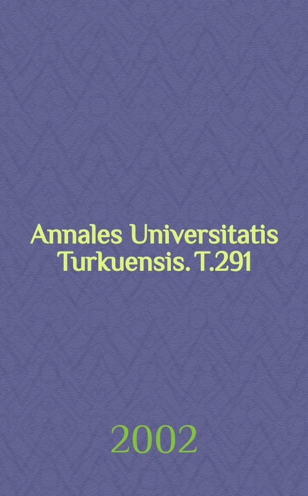 Annales Universitatis Turkuensis. T.291 : Electrostatic studies on ...