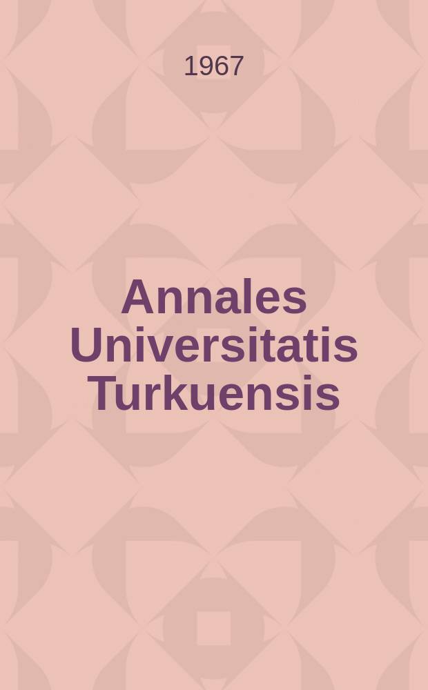 Annales Universitatis Turkuensis : Bemerkungen über den ersten Faktor der Klassenzahl des Kreiskörpers