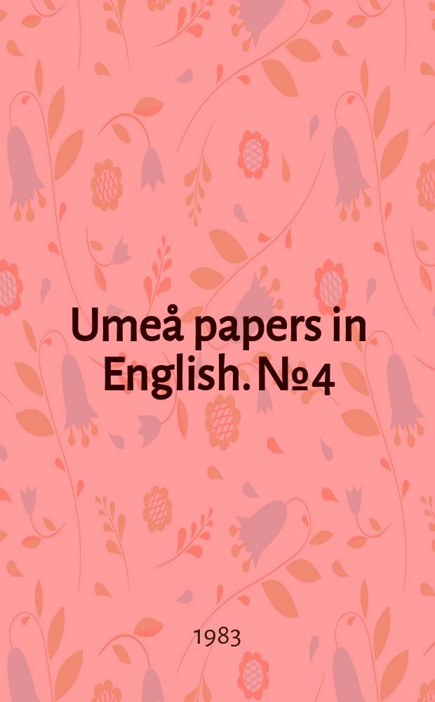 Umeå papers in English. №4 : Finnish-English language contact