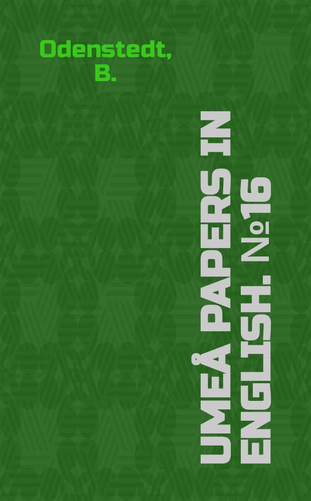 Umeå papers in English. №16 : On graphic variation in the Older Futhark