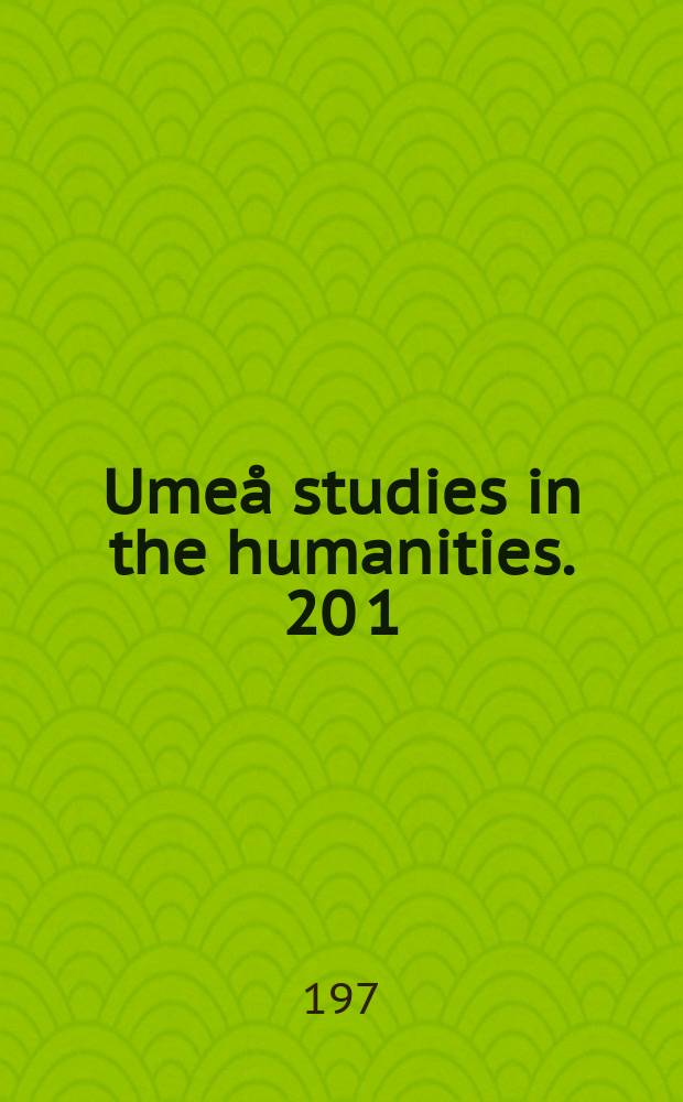 Umeå studies in the humanities. 20[1] : Teater: Göteborg 1910-1975