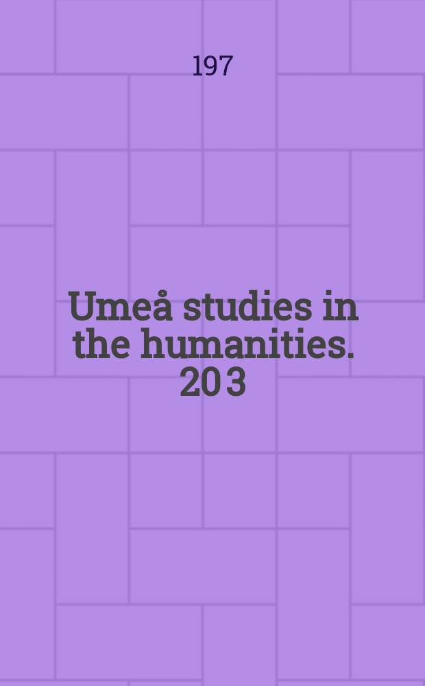 Umeå studies in the humanities. 20[3] : Teater: Göteborg 1910-1975