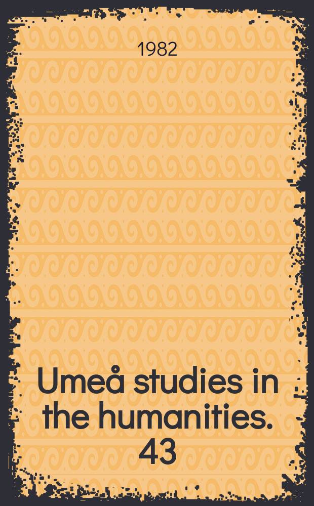 Umeå studies in the humanities. 43 : Reading on unbounded dependencies in Scandinavian...