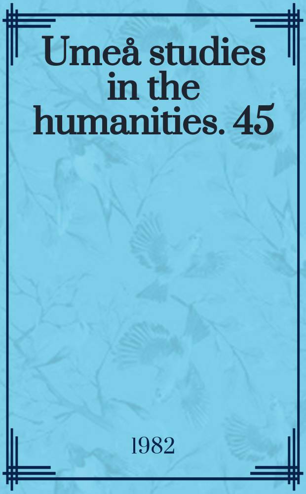 Umeå studies in the humanities. 45:2 : Teater i Stockholm