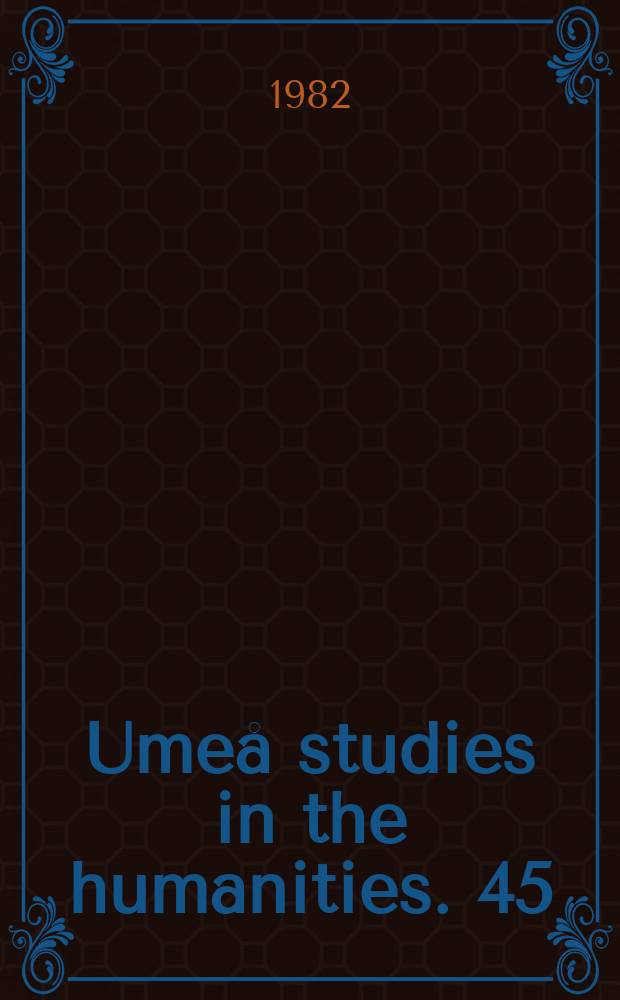 Umeå studies in the humanities. 45:3 : Teater i Stockholm