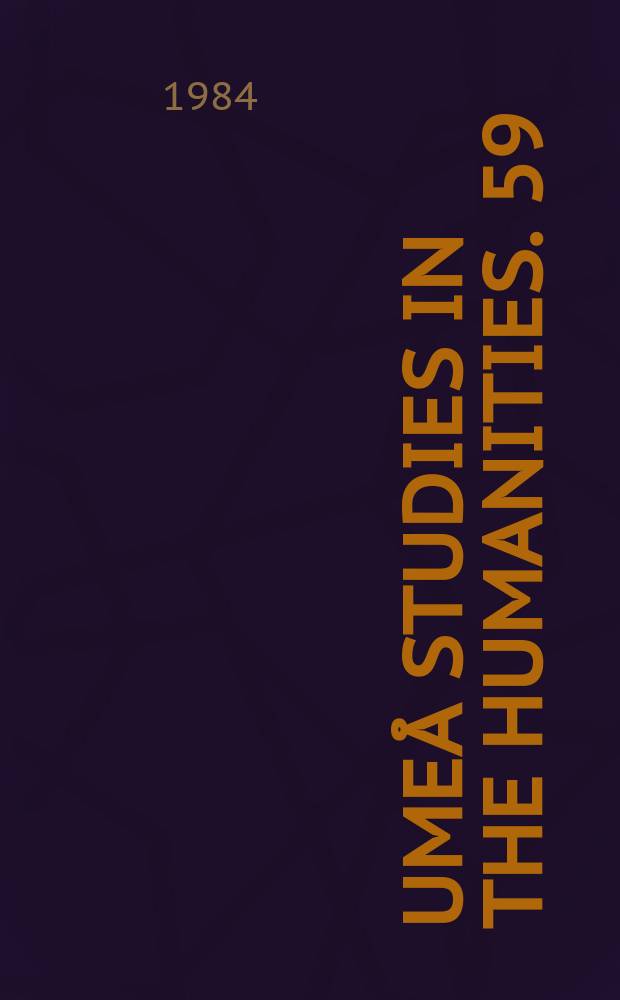 Umeå studies in the humanities. 59 : Nordic prosody