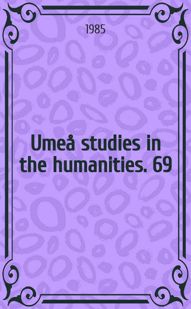 Umeå studies in the humanities. 69 : Swedish speech rhythm in a cross-language perspective