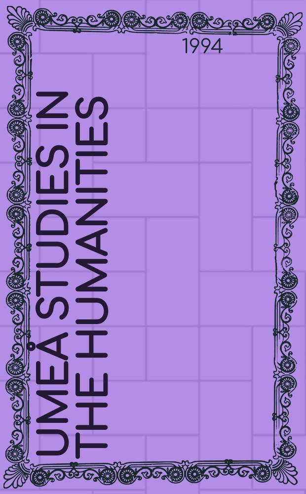 Umeå studies in the humanities : Logische Beziehungskonzepte und Inferenzprozeduren