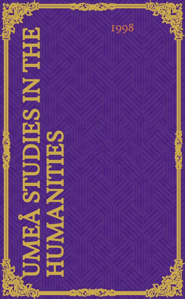 Umeå studies in the humanities : Persons - their identity and individuation