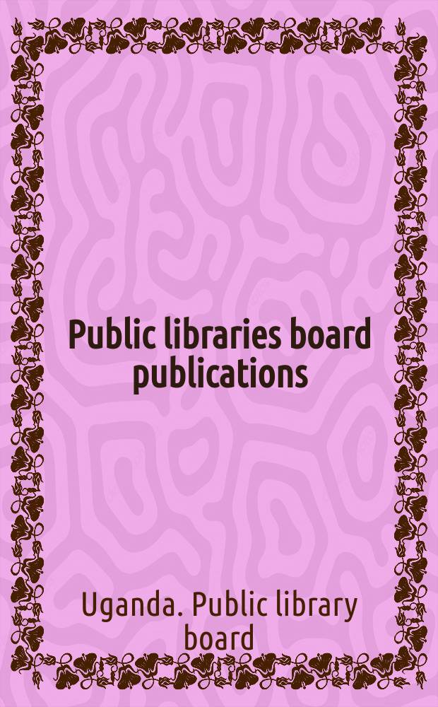 Public libraries board publications