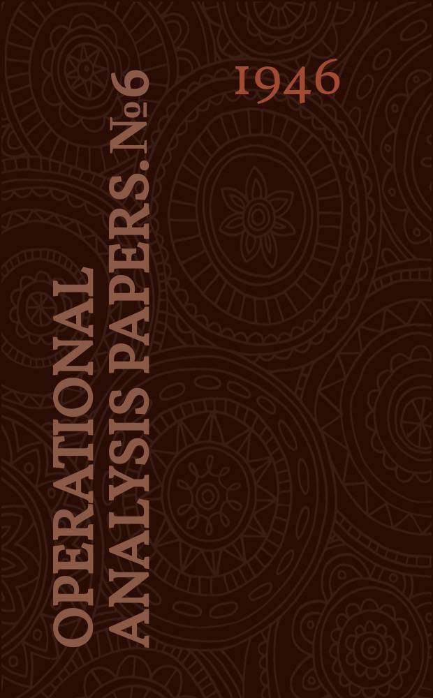 Operational analysis papers. №6 : UNRRA's welfare programme in Italy