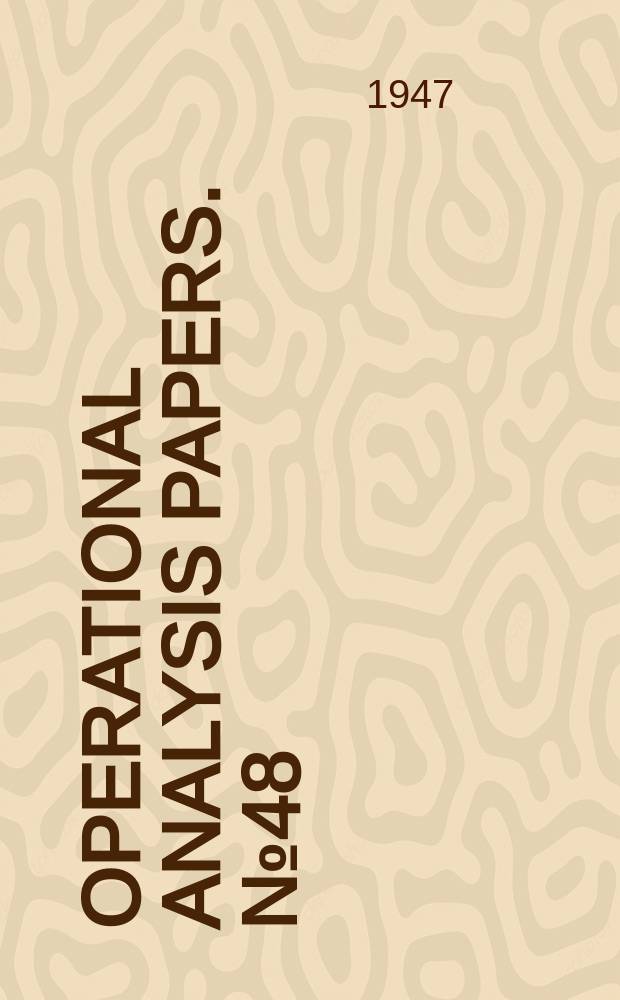 Operational analysis papers. №48 : Economic rehabilitation in Byelorussia