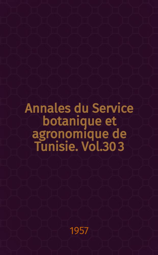 Annales du Service botanique et agronomique de Tunisie. Vol.30[3] : Contribution a l'&eacute;tude de Prays olleaellus Fahr (Lephyponomeutidae) en Tunisie cycle biologique et essais de lutte en 1958