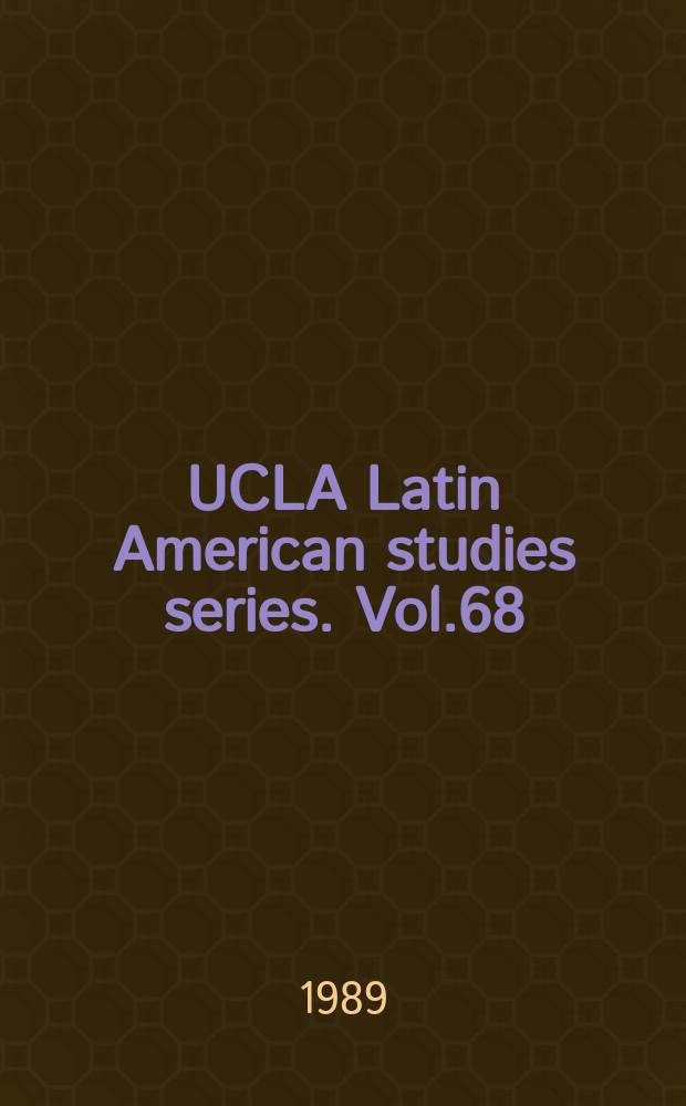 UCLA Latin American studies series. Vol.68 : Folk literature of the Toba Indians