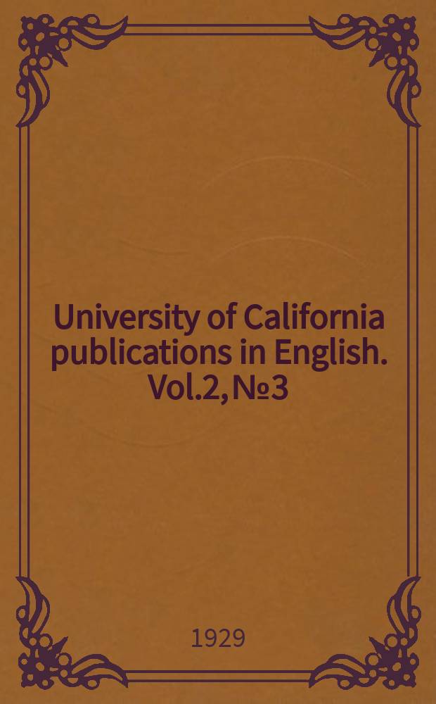 University of California publications in English. Vol.2, №3 : Virgil and Spenser