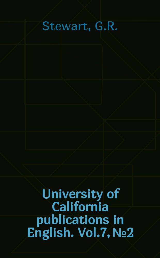 University of California publications in English. Vol.7, №2 : Men's names in Plymouth and Massachusetts in the seventeenth century