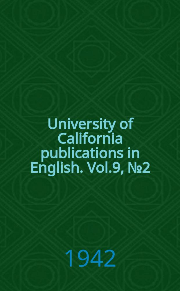 University of California publications in English. Vol.9, №2 : Smollett studies