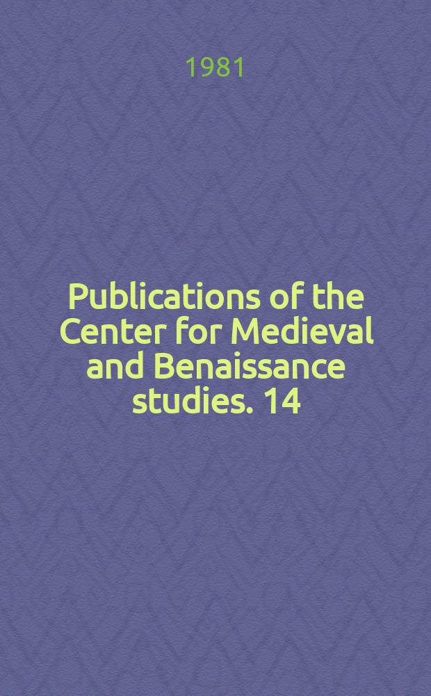 Publications of the Center for Medieval and Benaissance studies. 14 : Marsilio Ficino and the Phaedran charioteer