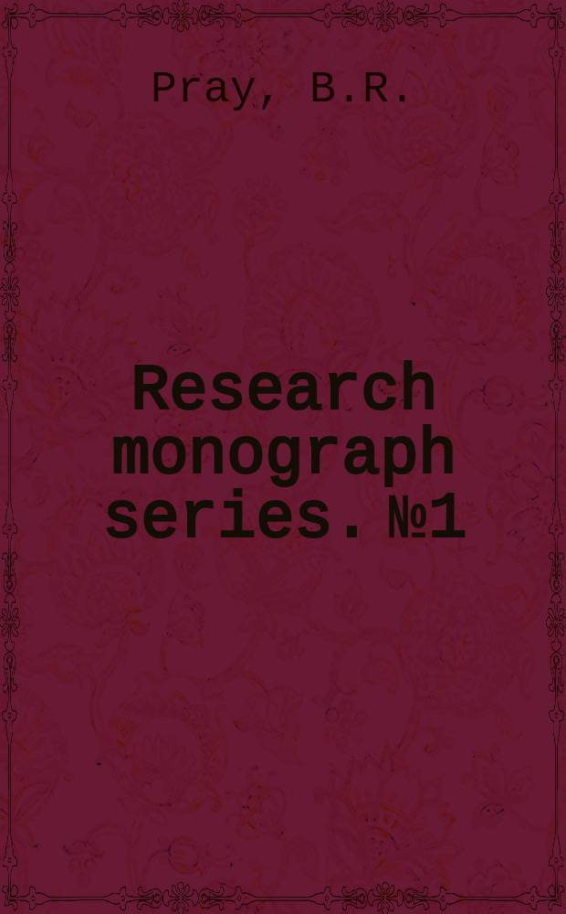 Research monograph series. №1 : Topics in Hindi-Urdu grammar