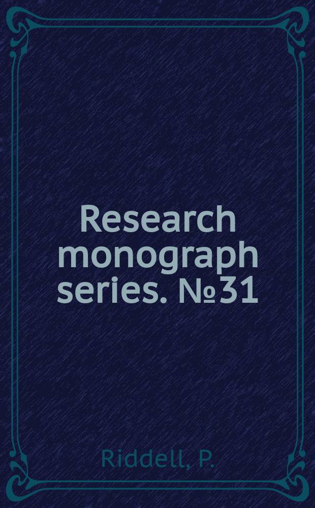 Research monograph series. №31 : Transferring a tradition ...