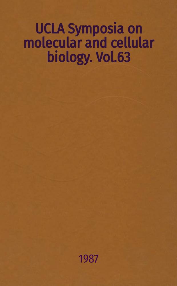 UCLA Symposia on molecular and cellular biology. Vol.63 : Plant membranes