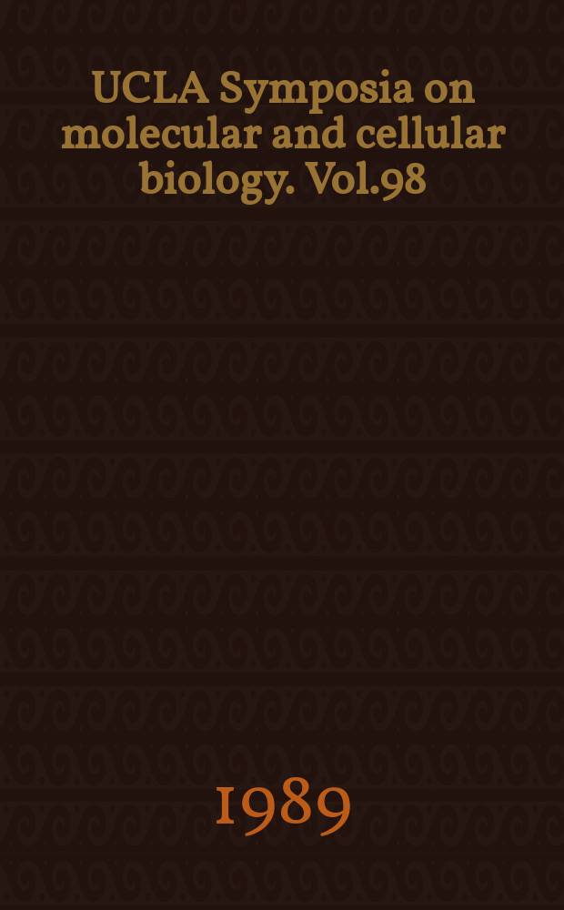 UCLA Symposia on molecular and cellular biology. Vol.98 : Metal ion homeostasis
