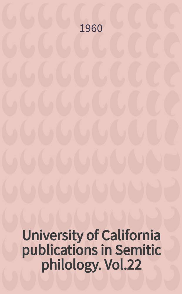 University of California publications in Semitic philology. Vol.22 : History of Egypt 1382-1469 A.D.