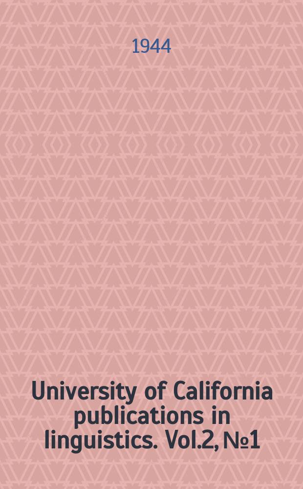 University of California publications in linguistics. Vol.2, №1 : Kota texts