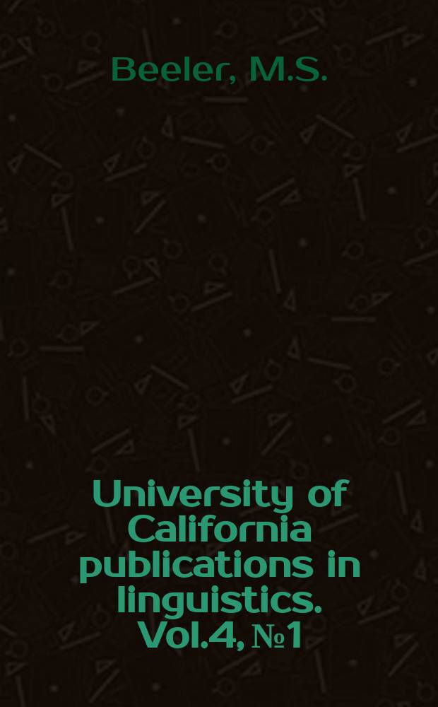 University of California publications in linguistics. Vol.4, №1 : The Venetic language