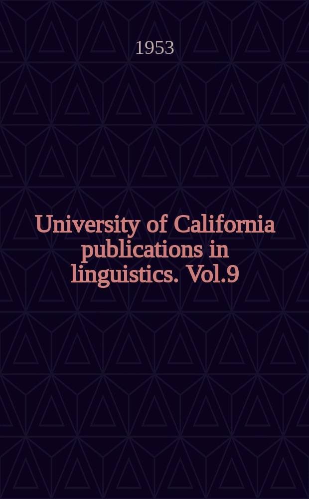 University of California publications in linguistics. Vol.9 : Hanundo - English vocabulary
