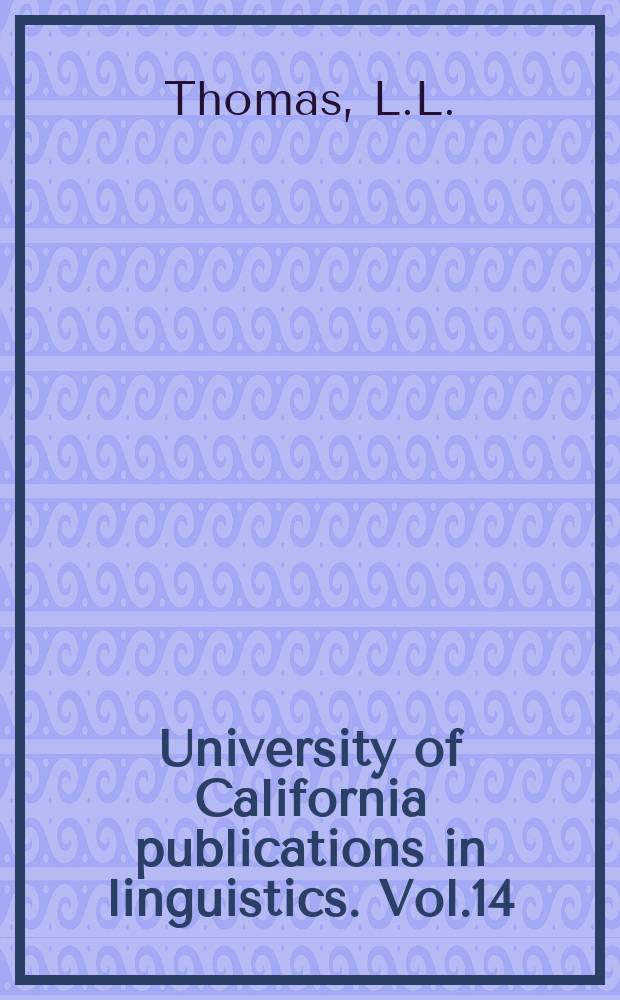 University of California publications in linguistics. Vol.14 : The linguistic theories of N. Ja. Marr