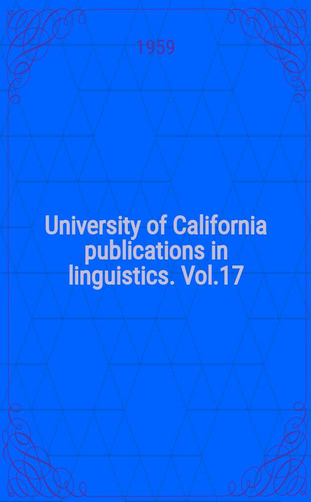 University of California publications in linguistics. Vol.17 : Preposition adverbs in old- Icelandic
