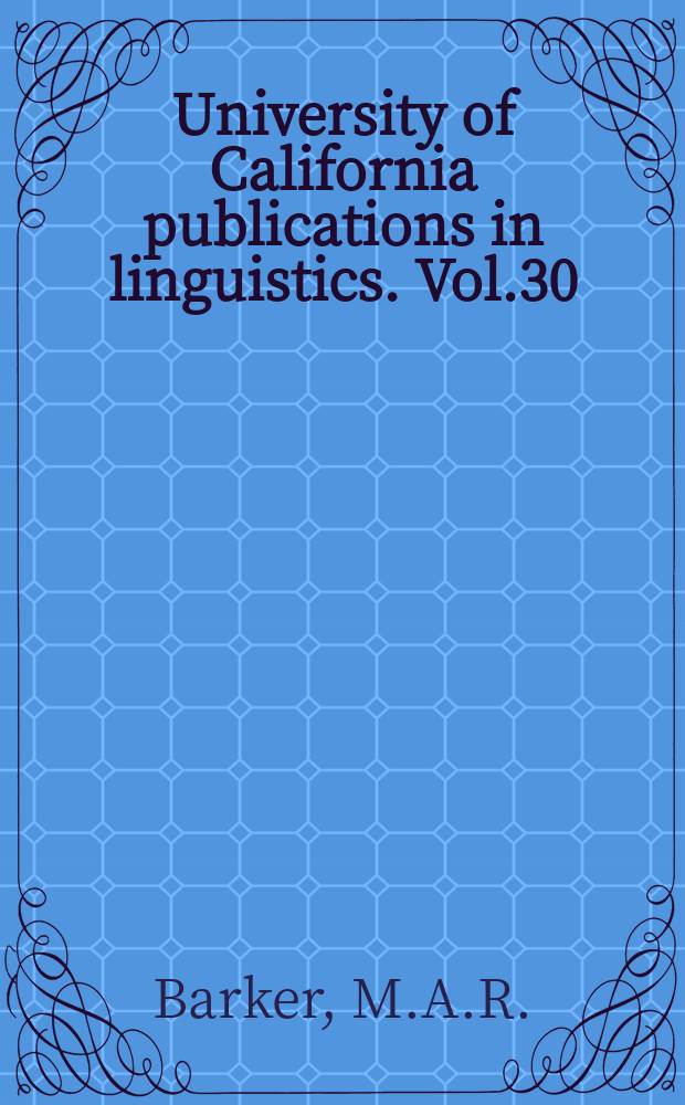 University of California publications in linguistics. Vol.30 : Klamath texts