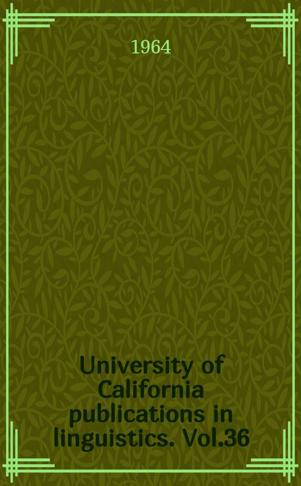 University of California publications in linguistics. Vol.36 : Kashaya texts