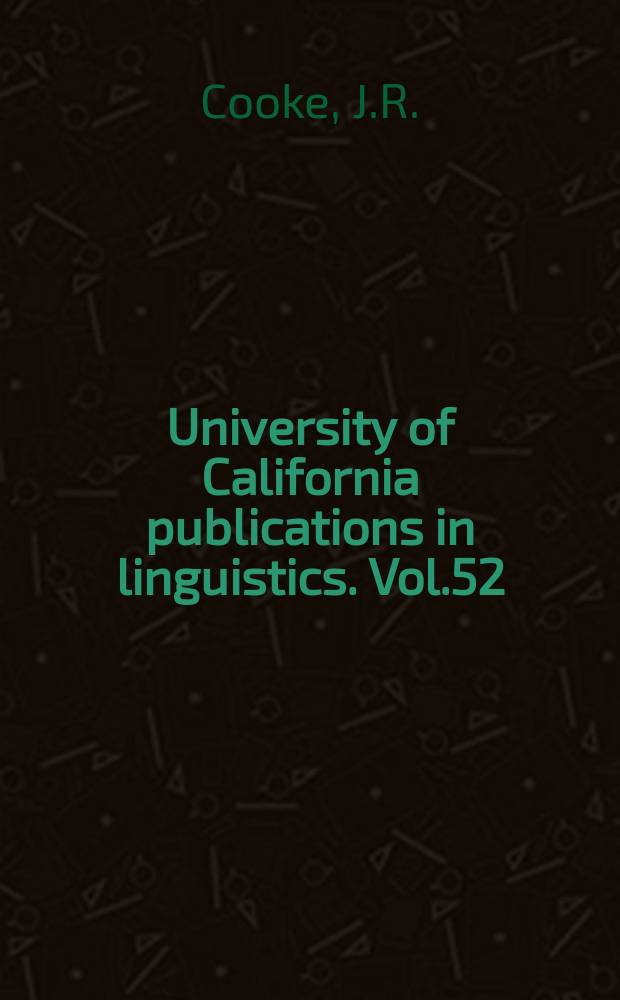University of California publications in linguistics. Vol.52 : Pronominal reference in Thai, Burmese and Vietnamese