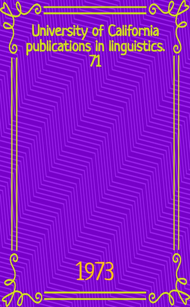 University of California publications in linguistics. 71 : Proto Pomo