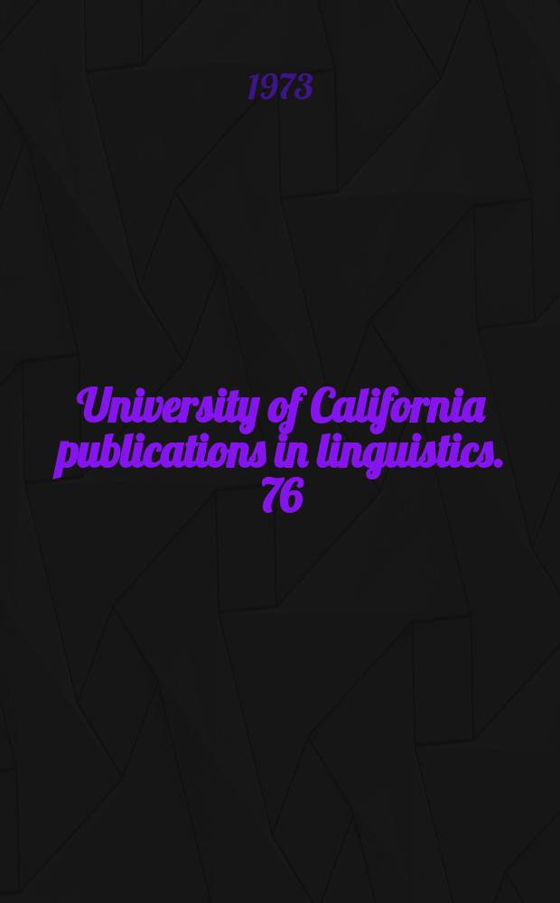 University of California publications in linguistics. 76 : Yaqui syntax