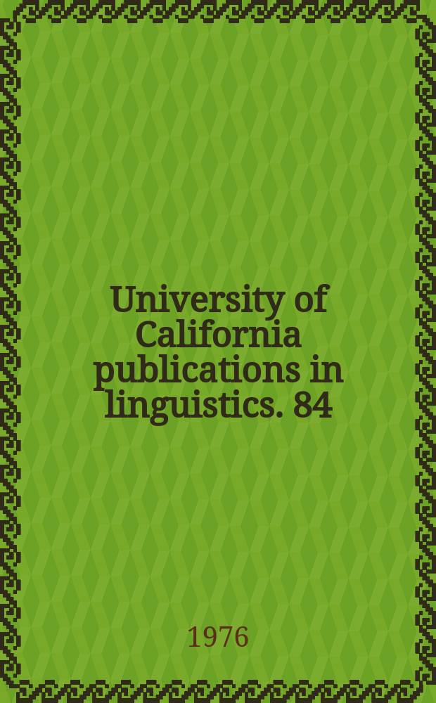 University of California publications in linguistics. 84 : A grammar of Vai