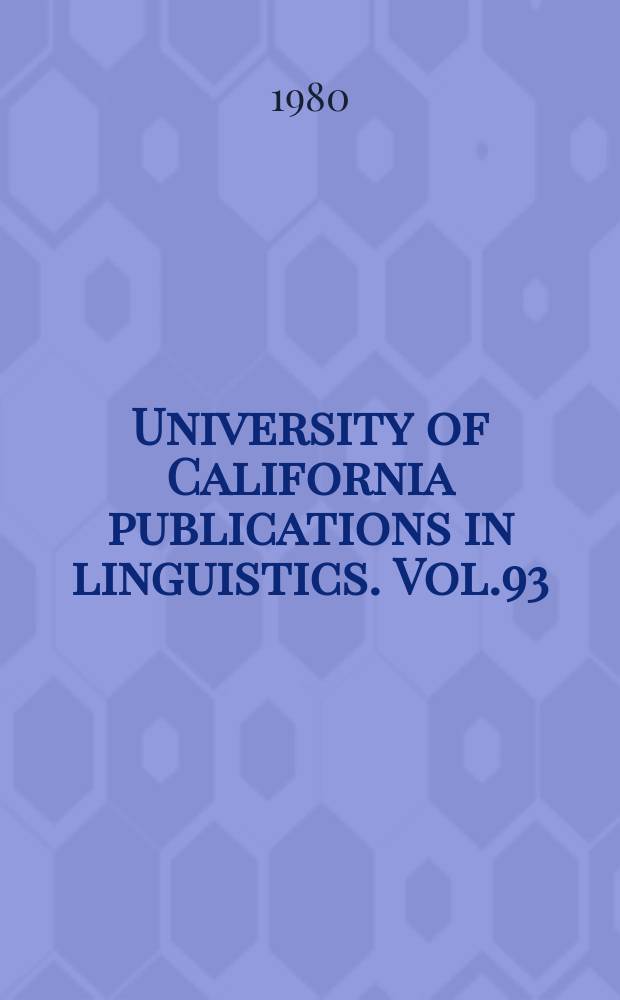 University of California publications in linguistics. Vol.93 : Relative clauses in Spanish without overt ...