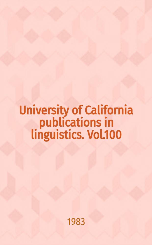University of California publications in linguistics. Vol.100 : Cocopa texts