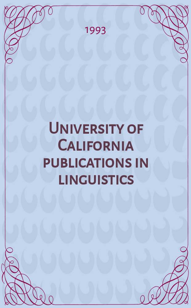 University of California publications in linguistics : Swahili and Sabaki