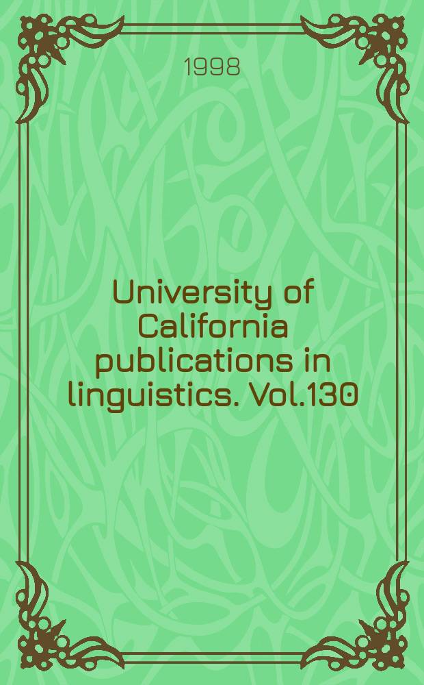 University of California publications in linguistics. Vol.130 : A grammar of Miya