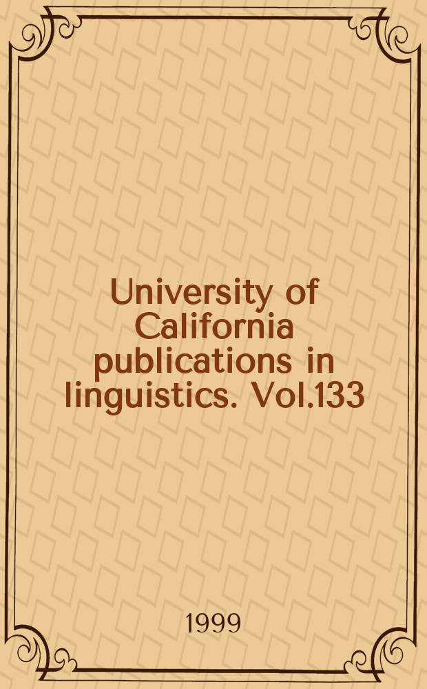 University of California publications in linguistics. Vol.133 : Past participles from Latin to Romance