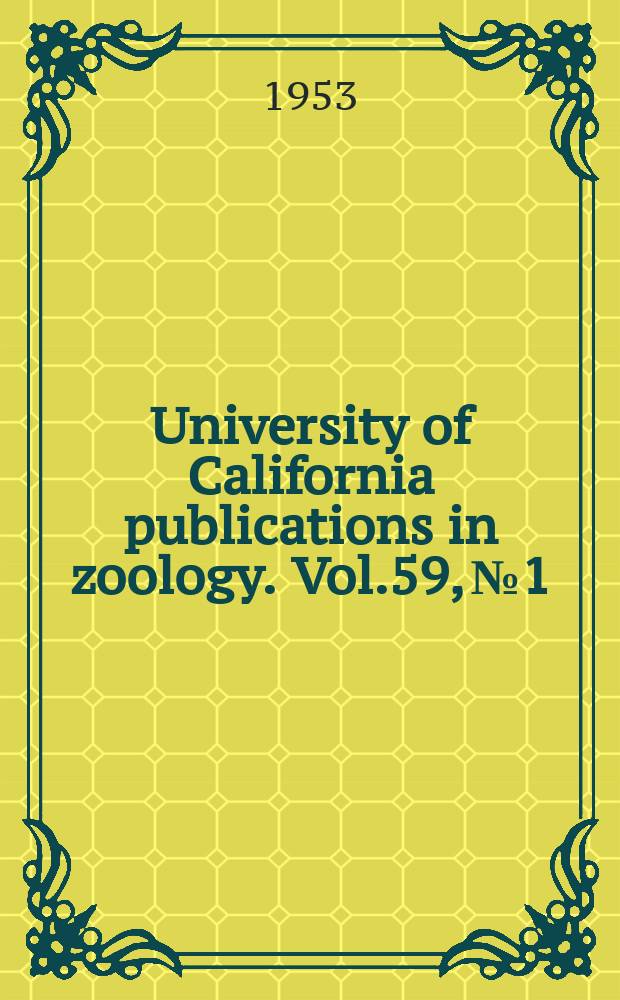 University of California publications in zoology. Vol.59, №1 : Studies on the cestode genus Anonchotaenia (Dilepididatae, Paruterininae) and related forms