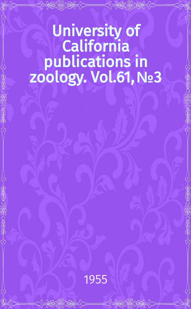 University of California publications in zoology. Vol.61, №3 : A review of the nematode genus Tylenchor hynchus