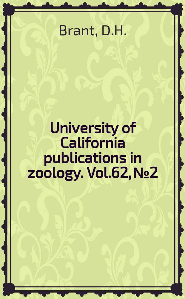 University of California publications in zoology. Vol.62, №2 : Measures of the movements and population densities of small rodents