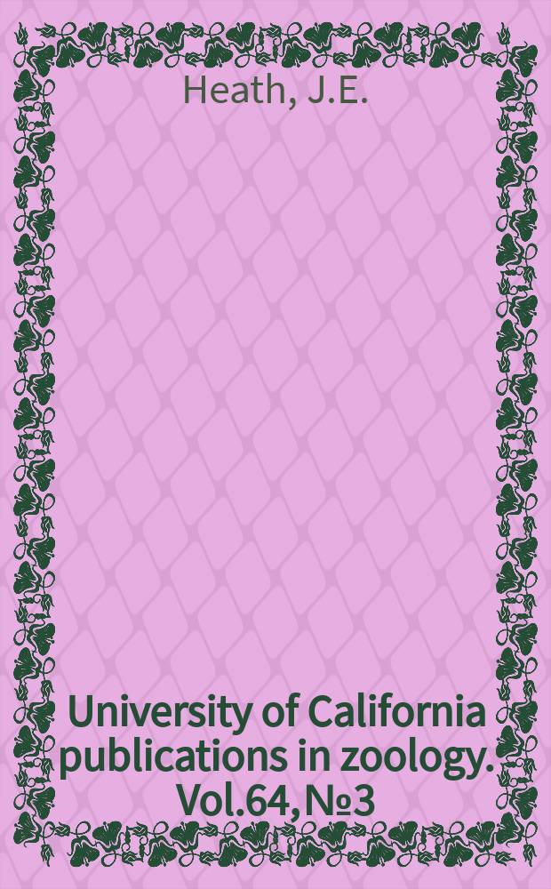 University of California publications in zoology. Vol.64, №3 : Temperature regulation and diurnal activity in horned lizards