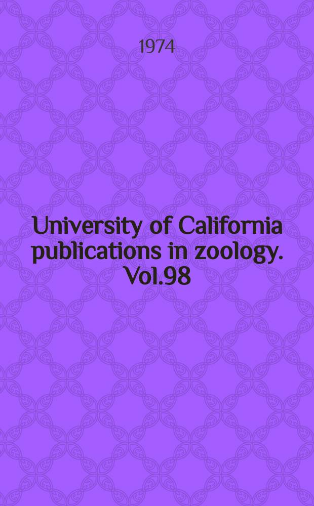 University of California publications in zoology. Vol.98 : Hybridization among the subspecies of the plethodontid